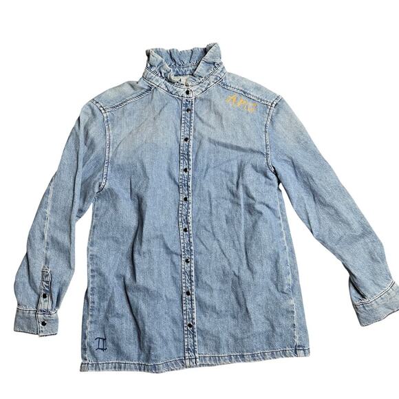 Ba&Sh Axelle Denim Shirt Size: 0 - Picture 2 of 8